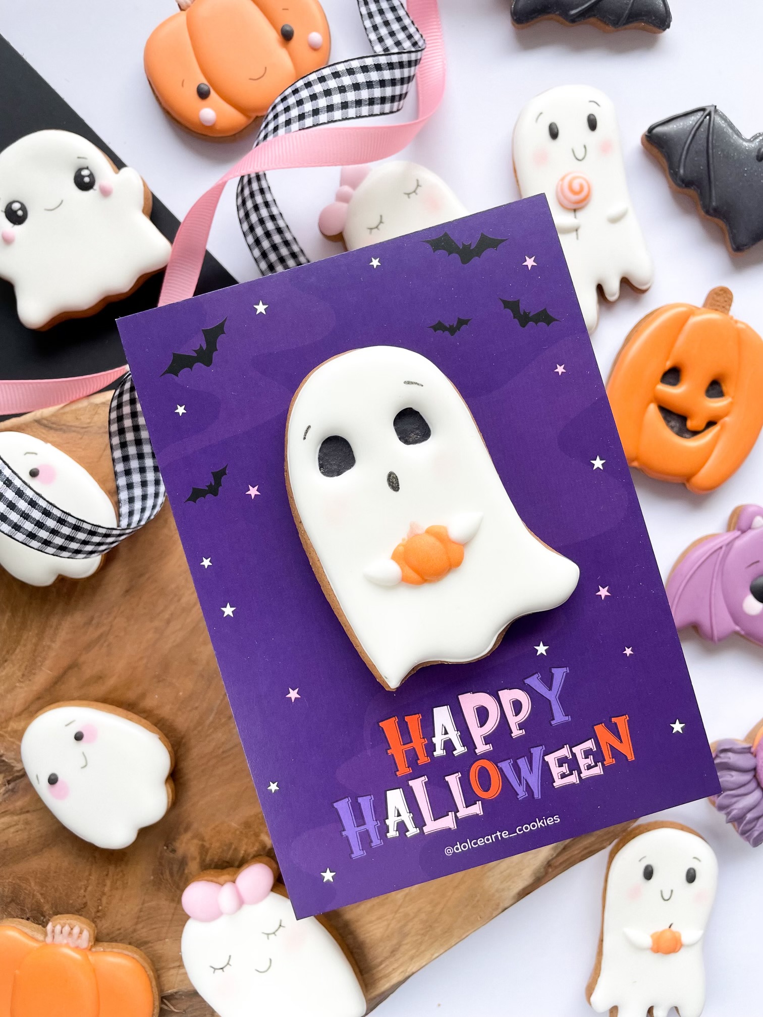 Duszek z dynią - ozdobna kartka