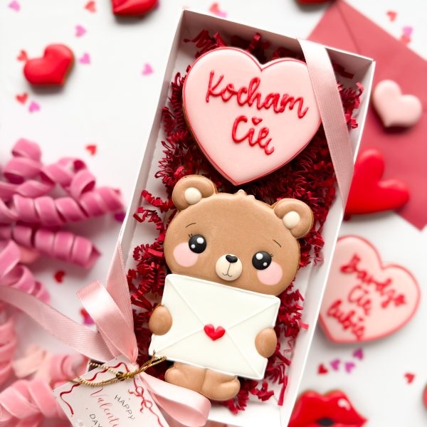 Miś z walentynką i sercem "Kocham Cię" - zestaw