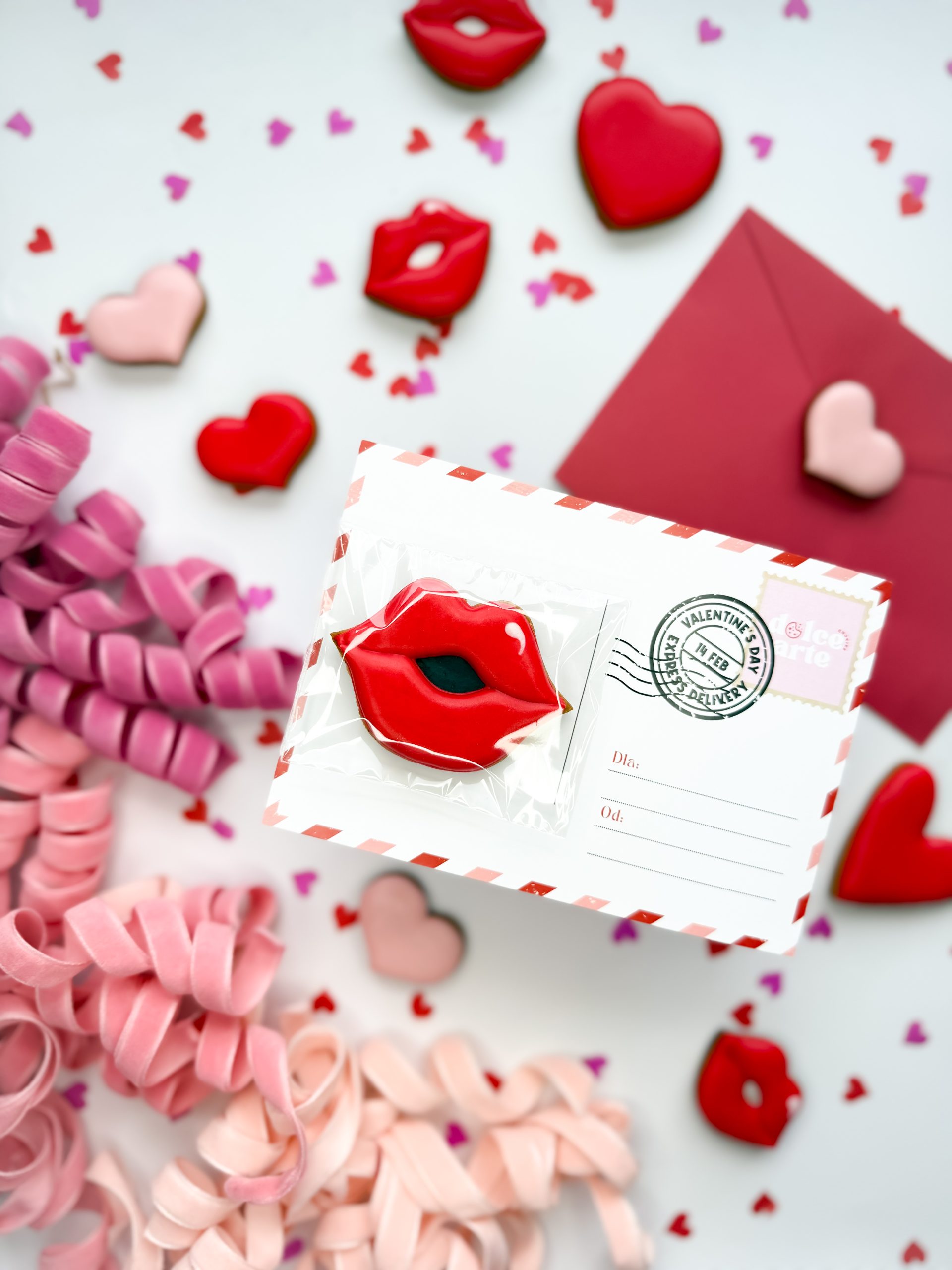 Kartka walentynkowa - usta