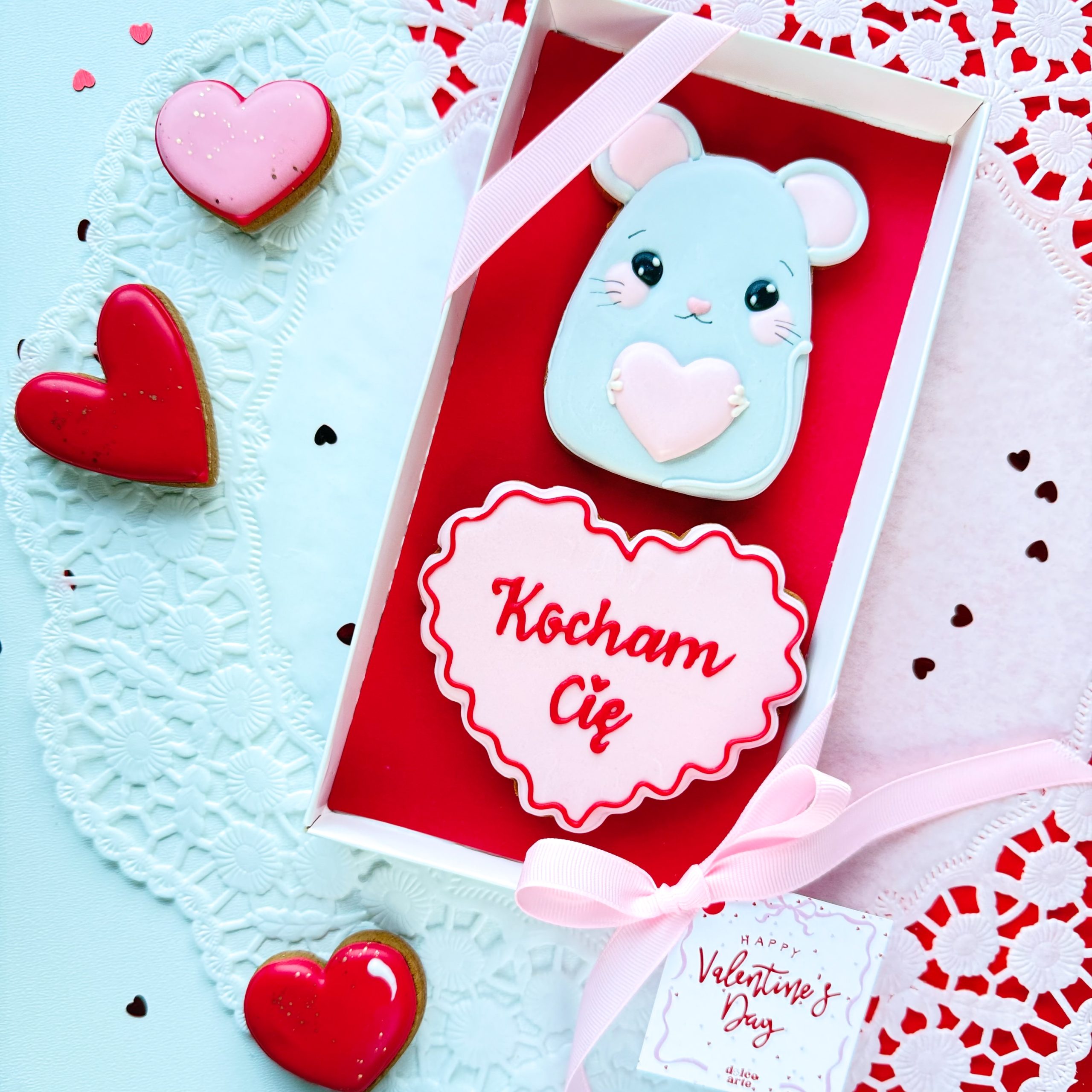 Myszka z sercem "Kocham Cię" - zestaw