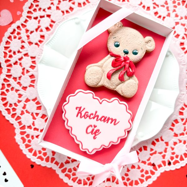 Misio z kokardką i sercem "Kocham Cię" - zestaw