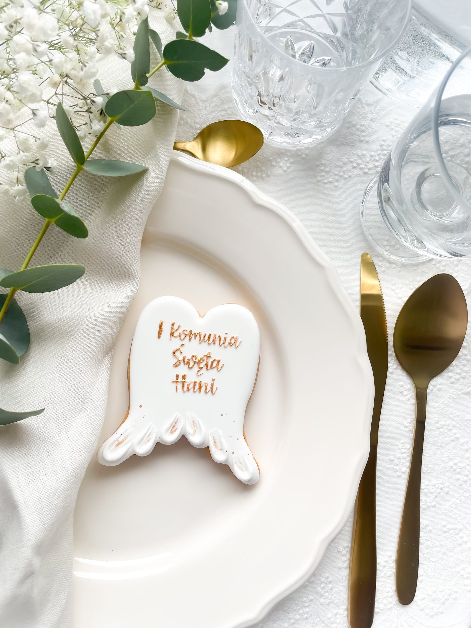 Skrzydła anioła - złoty napis