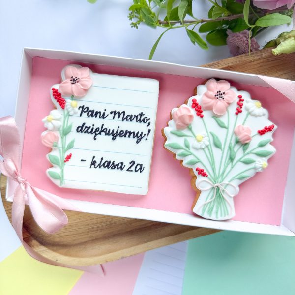 Bukiet kwiatów z kwietnym notesem - zestaw