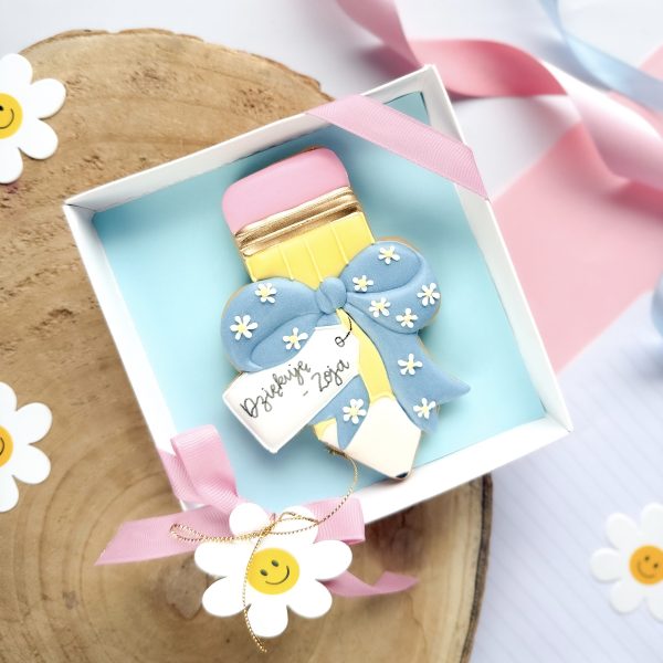 Ołówek XL z kokardą - dowolny napis