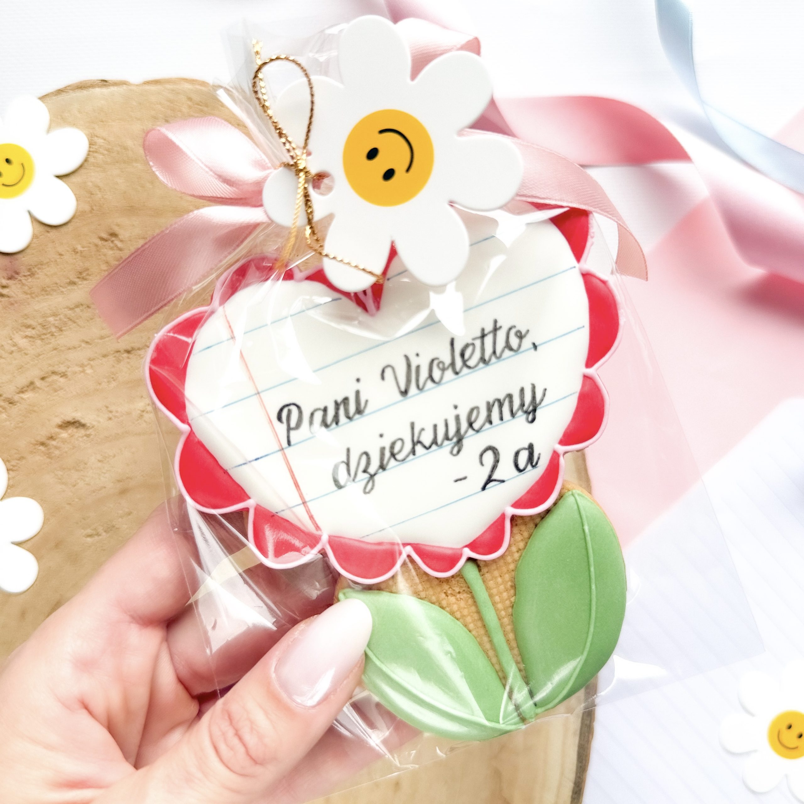 Kwiatek - serce XL - dowolny napis - obrazek 2