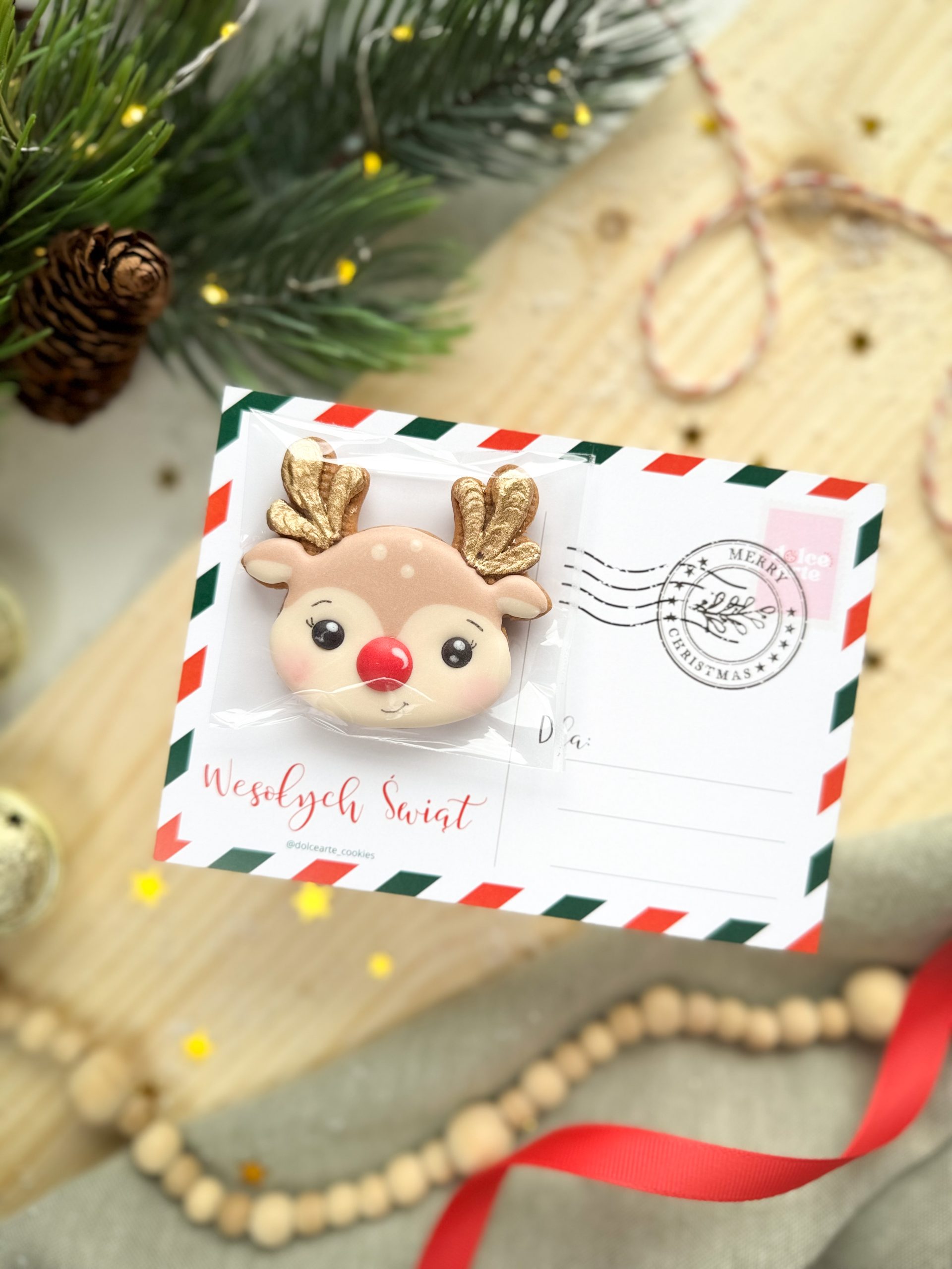 Pocztówka świąteczna - Reniferek