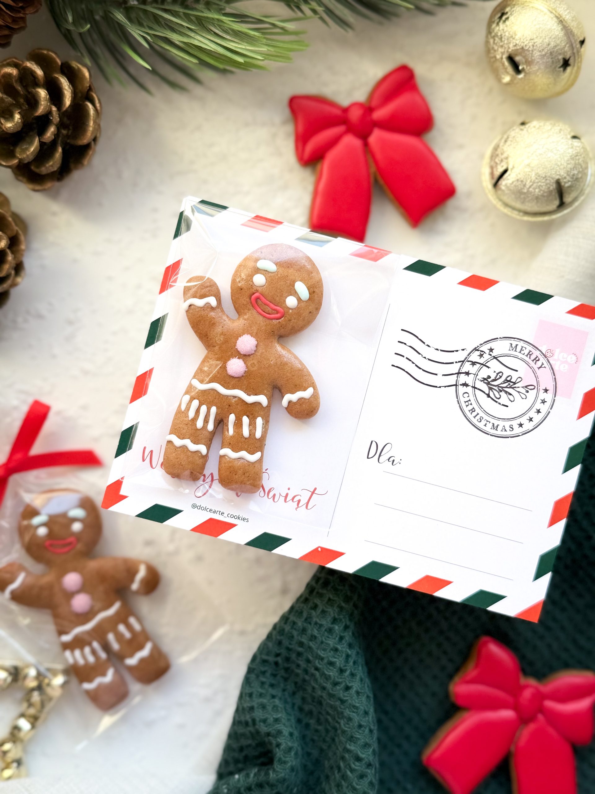 Pocztówka świąteczna - Piernikowy Ludzik