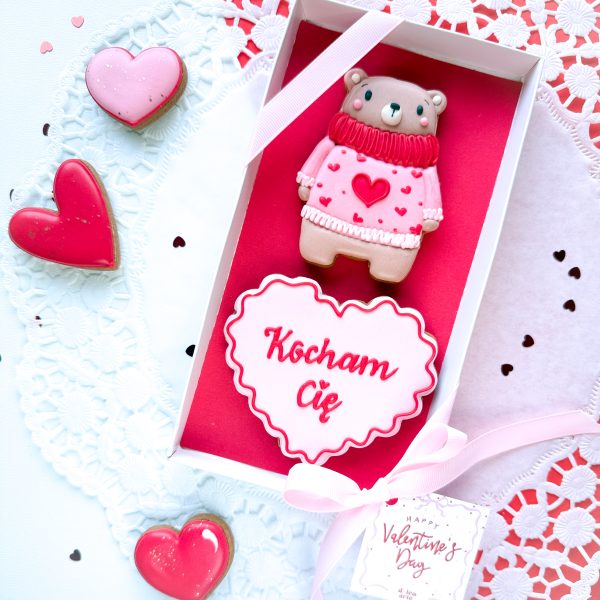 Miś w sweterku z sercem - zestaw