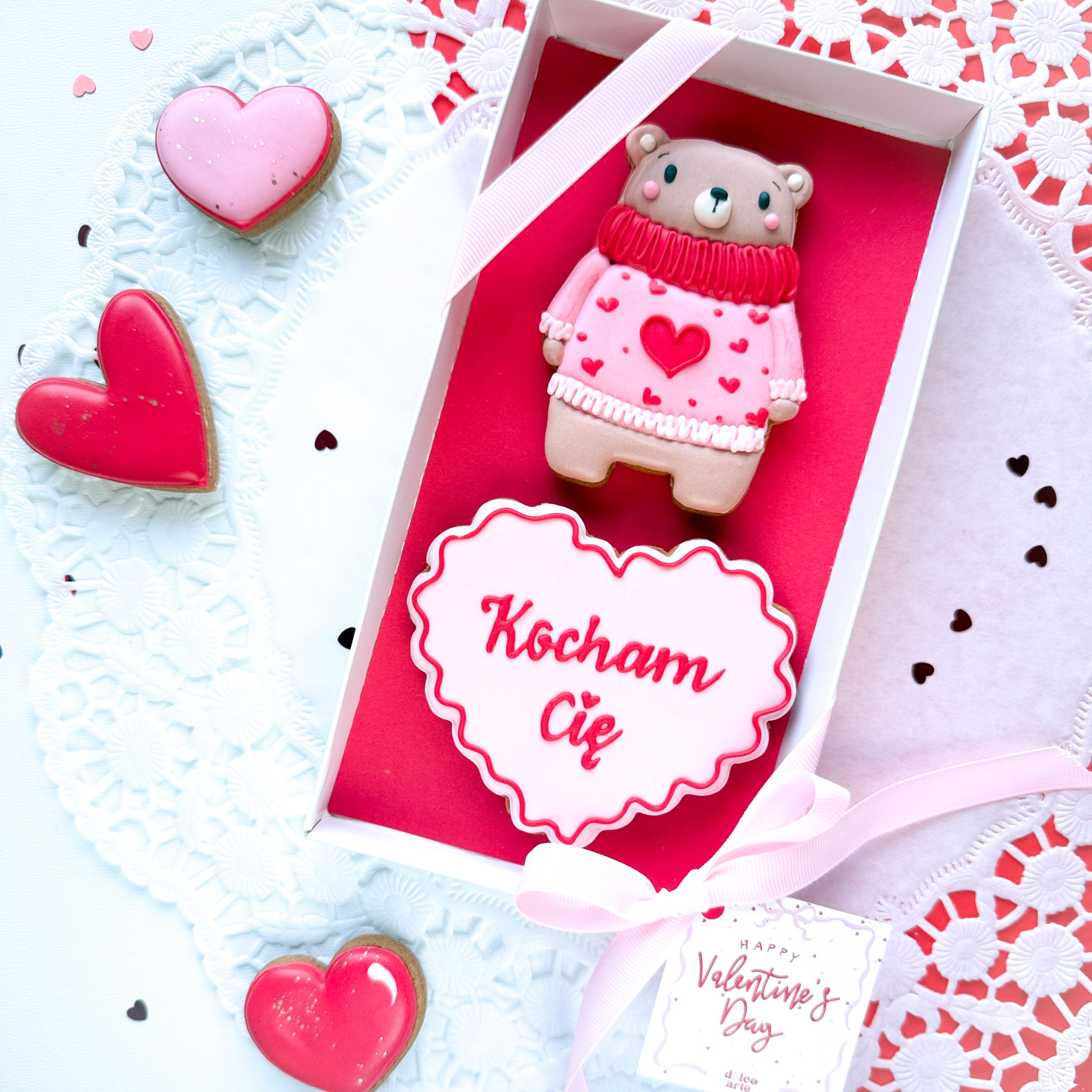 Miś w sweterku z sercem - zestaw