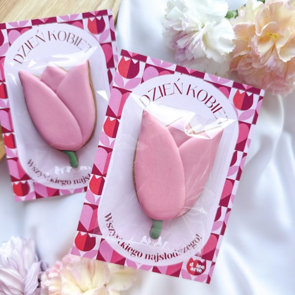 Tulipan z ozdobną kartką