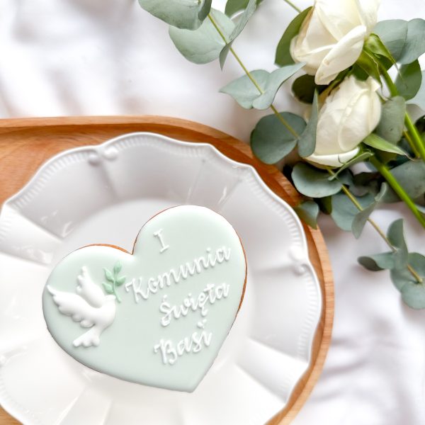 Serce z gołąbkiem ręcznie personalizowane XL