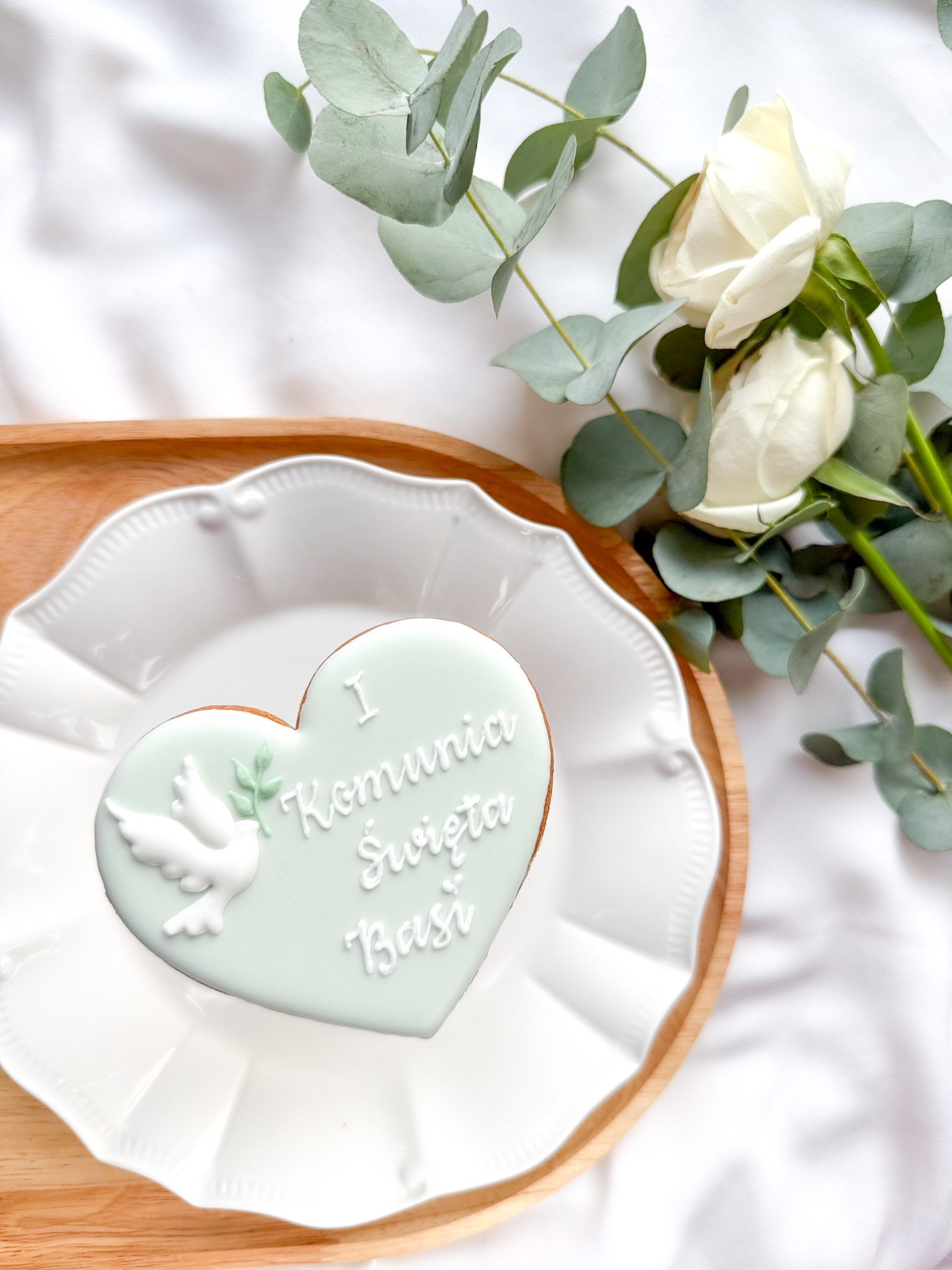 Serce z gołąbkiem ręcznie personalizowane XL