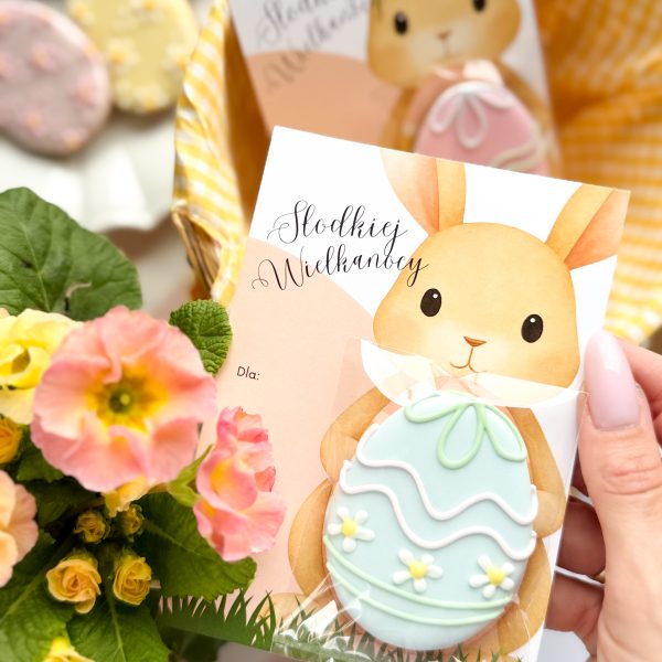 Pisanka kolorowa - kartka z zajączkiem