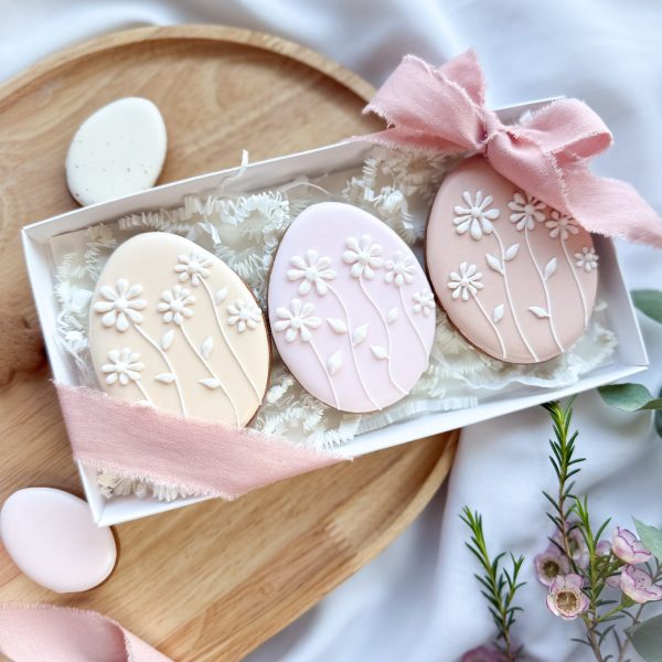 Pastelowe trzy pisanki kwiatowe- zestaw